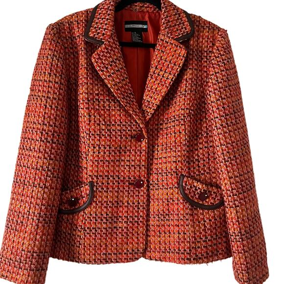 Women’s Requirements orange tweed blazer Size 16 - Picture 2 of 8